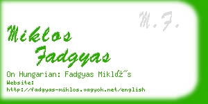 miklos fadgyas business card